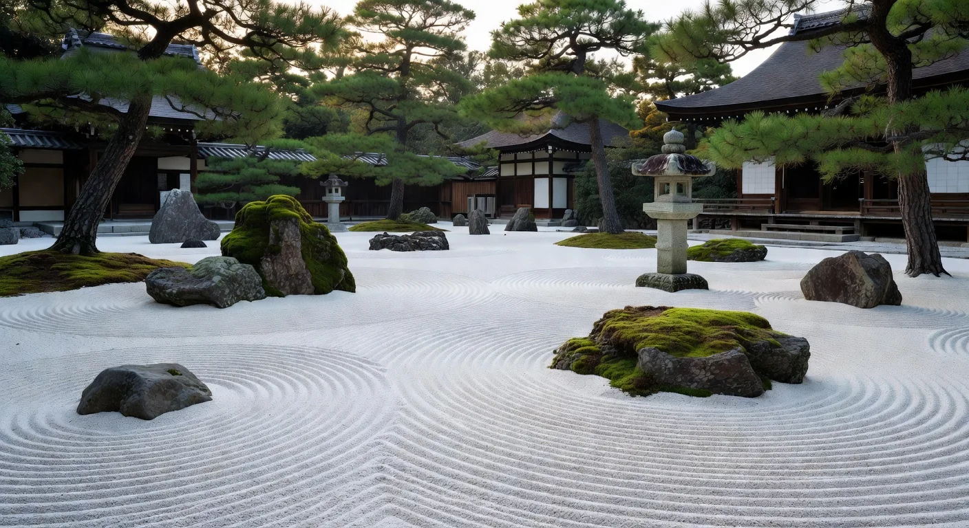 Zen rock garden representing Japanese minimalism
